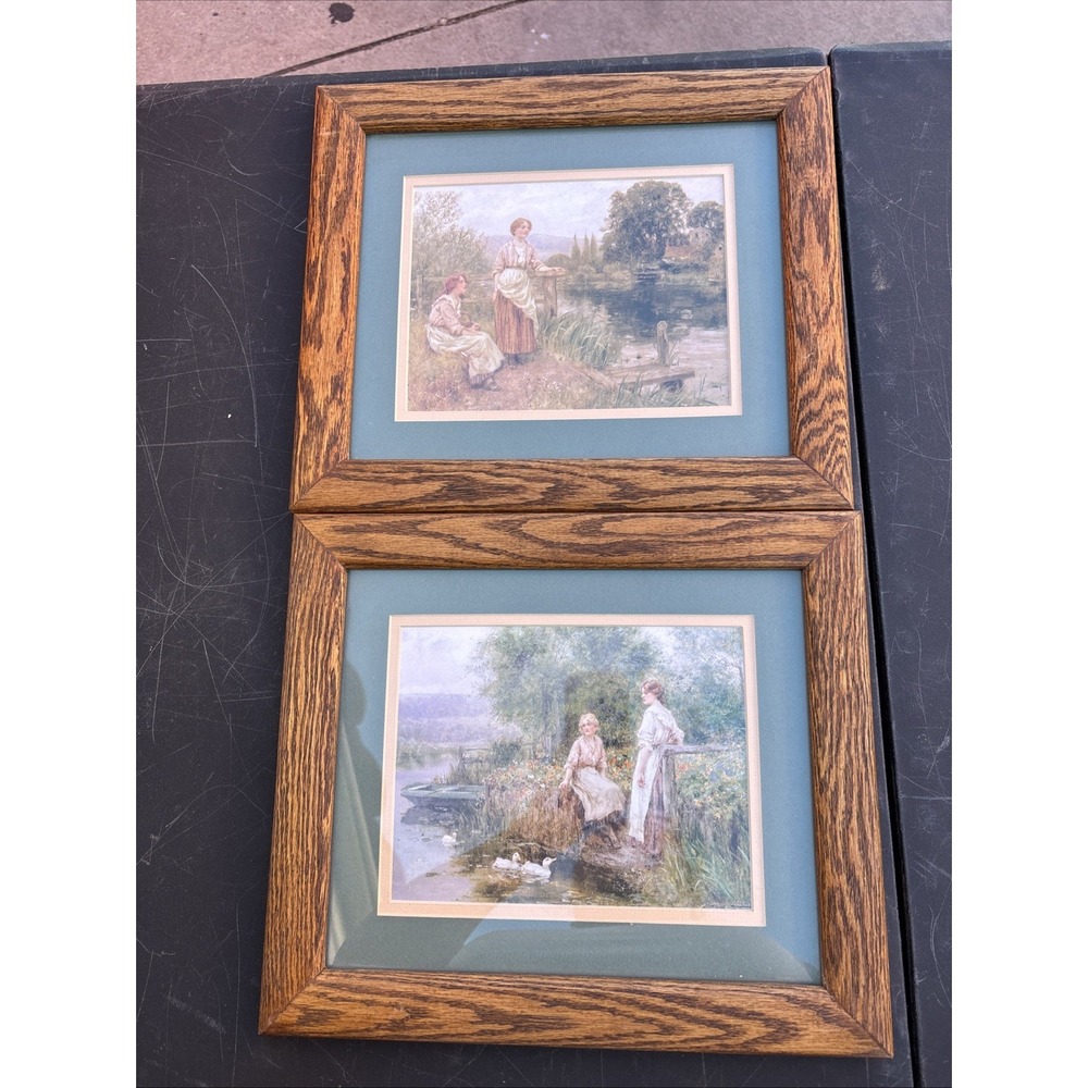 Henry John Yeend King Framed Art Print Making Friends Waiting 4 The Ferry 12x14